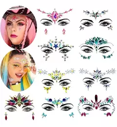 Strass Stickers Cristales Autoadhesivos Faciales Tatto - mqregalosmayorista