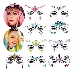 X3 Strass Stickers Cristales Autoadhesivos Faciales Tatto en internet