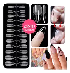 240 Tips Clear Uñas Postizas Profesional Press On Manicuria