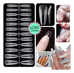 240 Tips Clear Uñas Postizas Profesional Press On Manicuria - comprar online