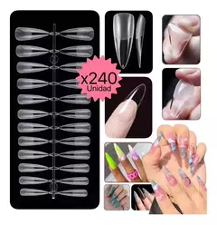 240 Tips Clear Uñas Postizas Profesional Press On Manicuria en internet