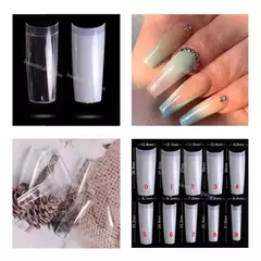 Tips X100 Unidades Uñas Cuadradas Sonrisa Escalon Esculpidas - comprar online