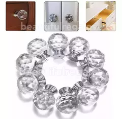 Tirador Mueble Cajon Puerta Manija Diamante Cristal 4 Cm