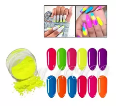Polvo Fluorecente Uñas Y Maquillaje Make Up X 12 Colores en internet