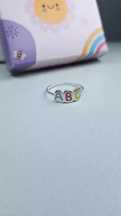 Anel Infantil ABC Prata 925