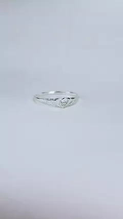 Anel Coração Zirconia Cristal Prata 925