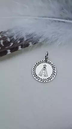 Pingente Medalha Nossa Senhora Aparecida Prata 925
