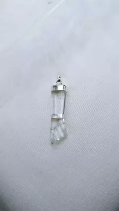 Pingente Figa 3,2 cm Pedra Cristal Quartzo Prata 925