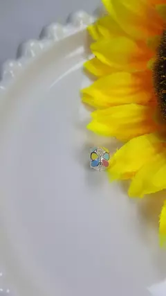 Pingente Berloque Separador Borboletas Colors Resina em Prata 925 na internet