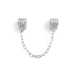 Trava Coração Cravejado Zirconia para Pulseira da Vida em Prata 925 na internet