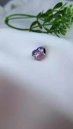 Pingente Berloque Coração Friends Roxo em Prata 925