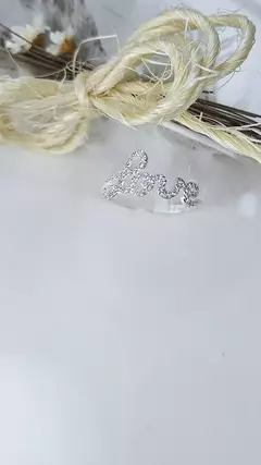 Anel Love Cravejado Zirconia em Prata 925 - Victória Joias em Prata 925