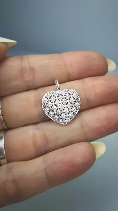 Pingente Coração Renda Italiana 2 cm em Prata 925 - loja online