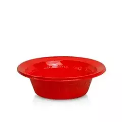 Prato Descartável Cumbuca 12cm Vermelho - 10 Unidades