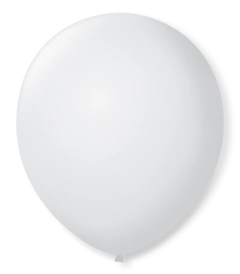 Balão Látex Liso Branco N.9 - 50 Unidades.