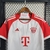 Camisa branca do Bayern de Munique I Home Titular 23/24, modelo torcedor masculino, com detalhes em vermelho. uniforme 2023-2024