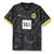 Camisa preta do Borussia Dortmund II Away reserva 23/24 torcedor masculina, com detalhes em amarelo e estampa gráfica de Borsigplatz 2024-2025 grafismo em cinza