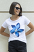 Remera flor azul c/strass