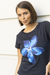 Remera flor azul c/strass en internet