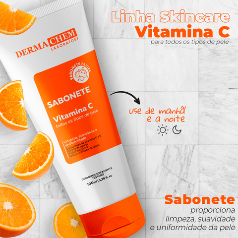 Sabonete Facial Vitamina C Anti-idade e Clareador - Dermachem