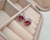 Brinco com pedra rosa cravejada - comprar online