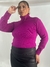 Blusa Gola Alta Cacharrel Lisa Manga Longa Lã Inverno