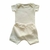 Conjunto Body Manga Curta e Shorts 100% Algodão - Off White - comprar online