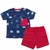 Conjunto Bebê Menino Camiseta Estampa Praia com Bolso e Bermuda Vermelha