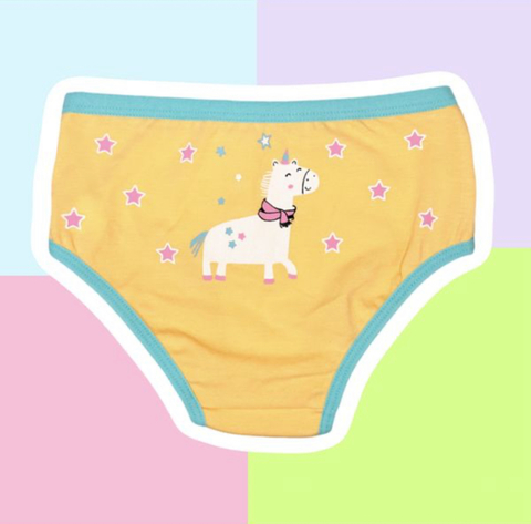 Calcinha Infantil-Cavalinho mágico-laranja.