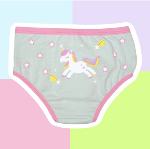 Calcinha Infantil-Unicórnio-verde candy.