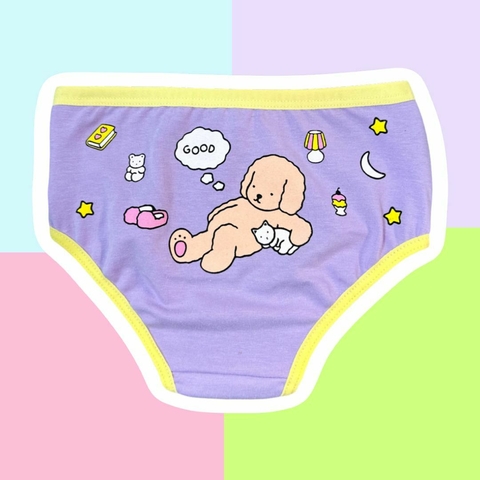 Cachorrinho c/gato-lilás(Coleção booobgudies)-Calcinha.