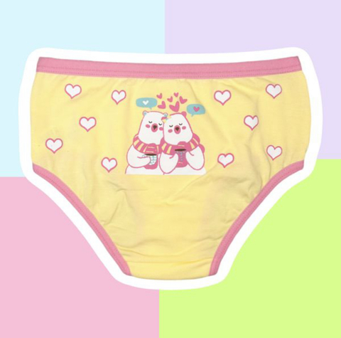 Calcinha infantil-Ursinhos Carinhosos-amrelo candy.