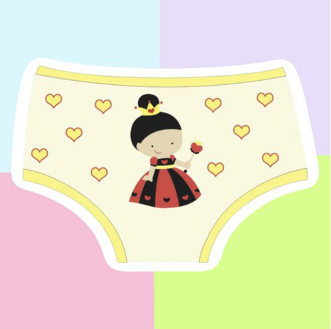 Calcinha infantil-rainha de copas/amarelo candy.