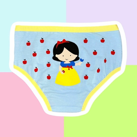 Calcinha Infantil- Branca de Neve/ azul claro.