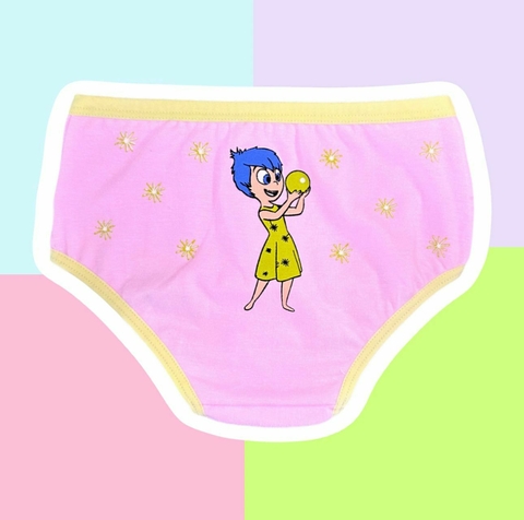 Calcinha Infantil- rosa claro/ estampa divertidamente alegria.