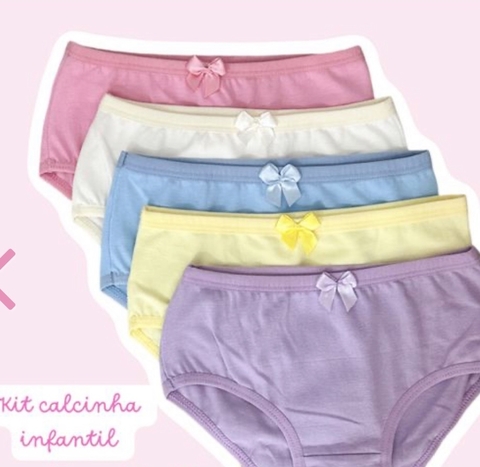 Calcinhas lisas-(kit com 5 Unidades)