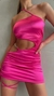 Vestido de Saten Fucsia Cadenas
