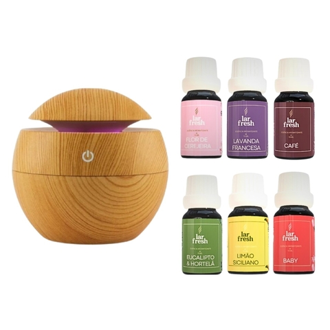 Umidificador Difusor + 6 Essencias Puras Lar Fresh Bege