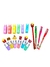 Kit Escolar 16 itens Canetinhas Marca Texto Kawai Caneta Gel