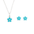 Conjunto flor azul