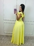 Vestido Longo Tons Pastel com Babados na internet