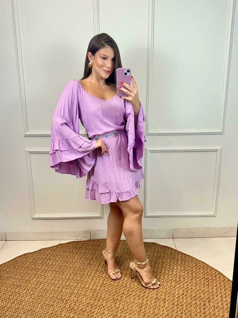 Vestido Curto Manga Longa