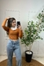 Cropped Alongado em Tricô com Manga Longa e Gola Social - comprar online