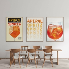 set de 3 cuadros aperol - comprar online