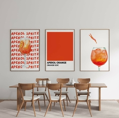 set de 3 cuadros aperol pantone - comprar online