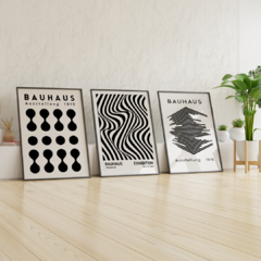 set de 3 cuadros bauhaus black - comprar online