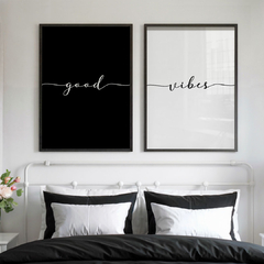 set de 2 cuadros black vibes - comprar online