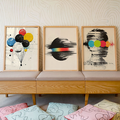 set de 3 cuadros colour - comprar online