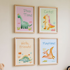 set de 4 cuadros DINO TIME - comprar online
