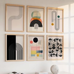 set de 6 cuadros geometric - comprar online